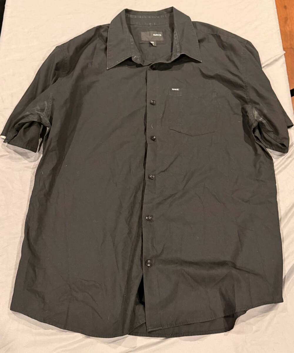 Hurley Men's Black Short Sleeve Button-Down Woven Shirt Size XL